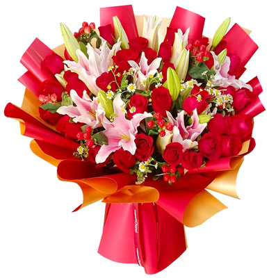 盐城33朵红玫瑰百合，心灵的火花